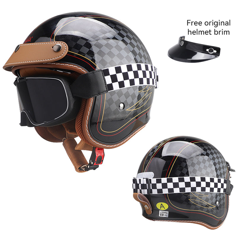 Casque ouvert vintage casque de moto rétro