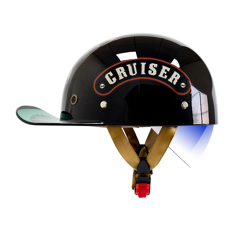 Casquette de baseball de moto toutes saisons, demi-casque