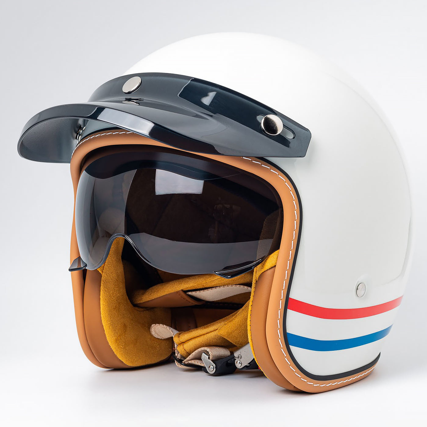 Casque ouvert vintage casque de moto rétro