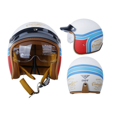 Casque ouvert vintage casque de moto rétro
