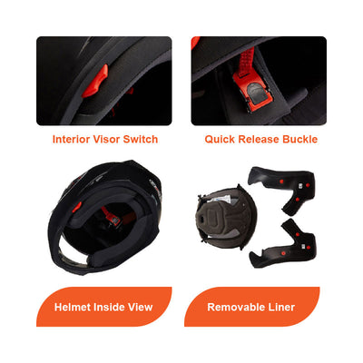 Casque de moto modulaire avec double visière