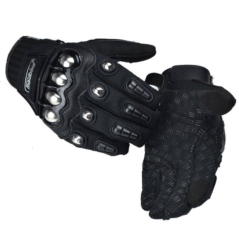 Gants de moto avec coque de protection en acier allié