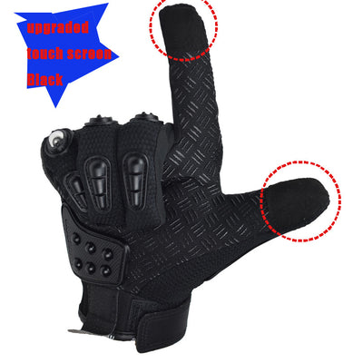 Gants de moto avec coque de protection en acier allié