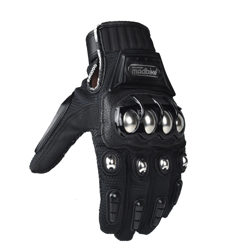 Gants de moto avec coque de protection en acier allié