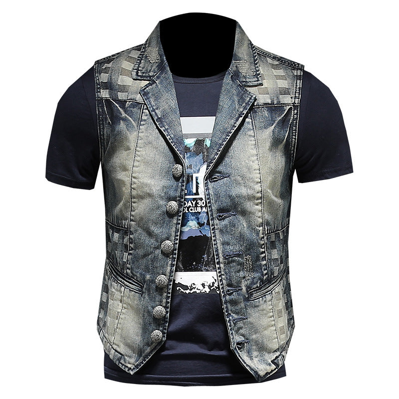 Classic Distressed Denim Vest