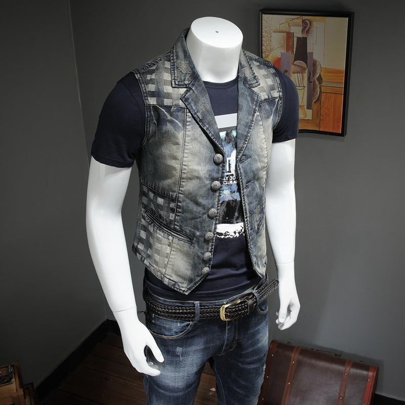 Classic Distressed Denim Vest