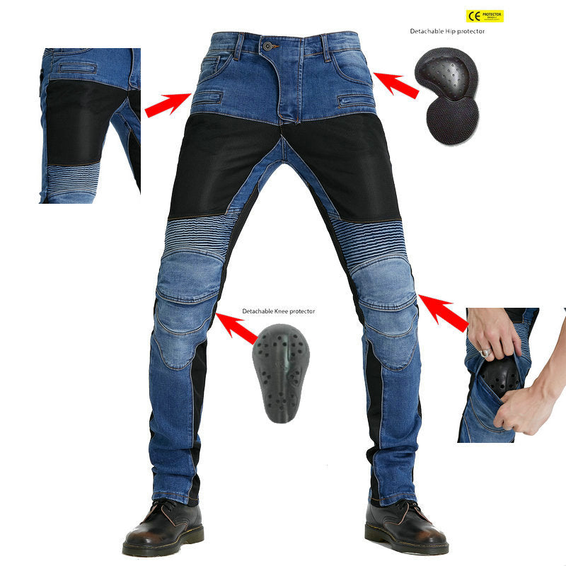 PK719 Jean moto d'été avec équipement de protection