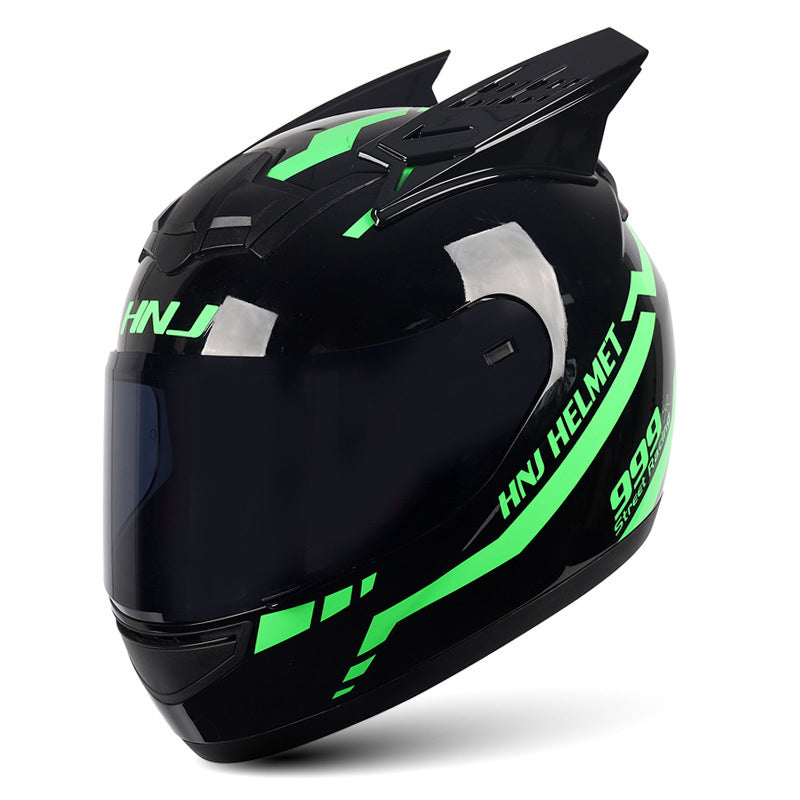 Casque de moto intégral avec cornes cool