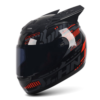 Casque de moto intégral avec cornes cool