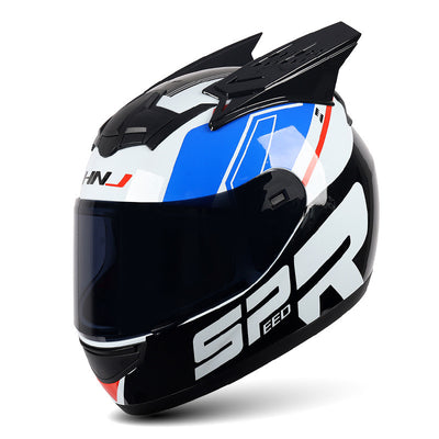 Casque de moto intégral avec cornes cool