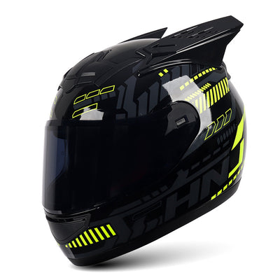 Casque de moto intégral avec cornes cool