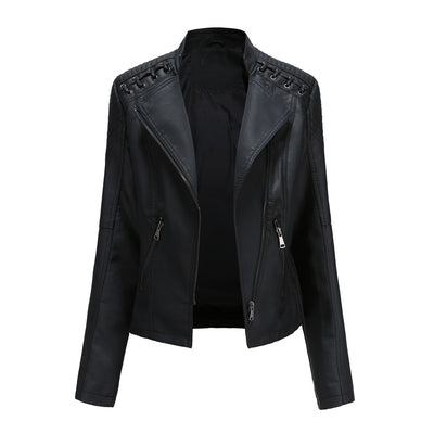 Veste de moto en cuir coupe slim