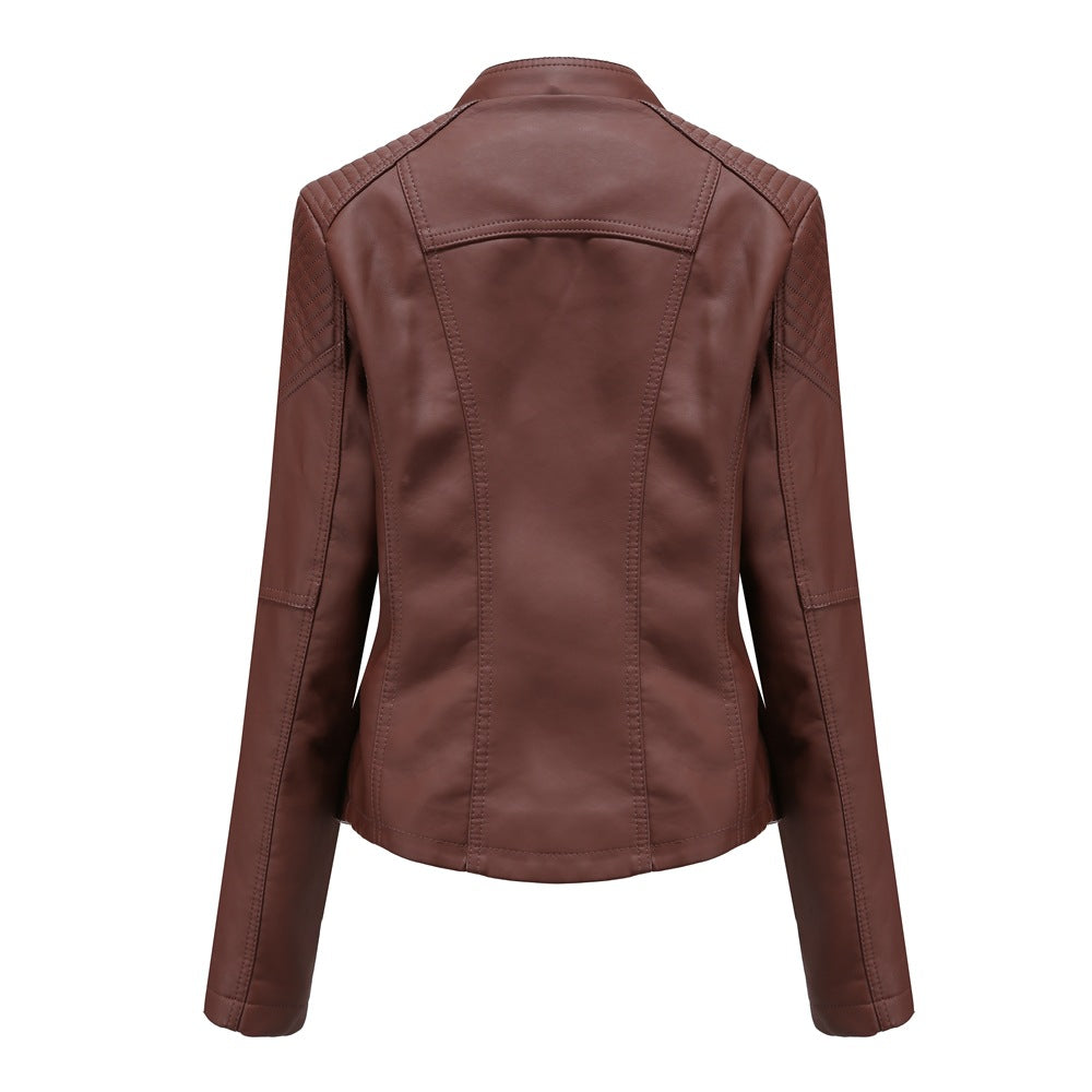 Veste de moto en cuir coupe slim