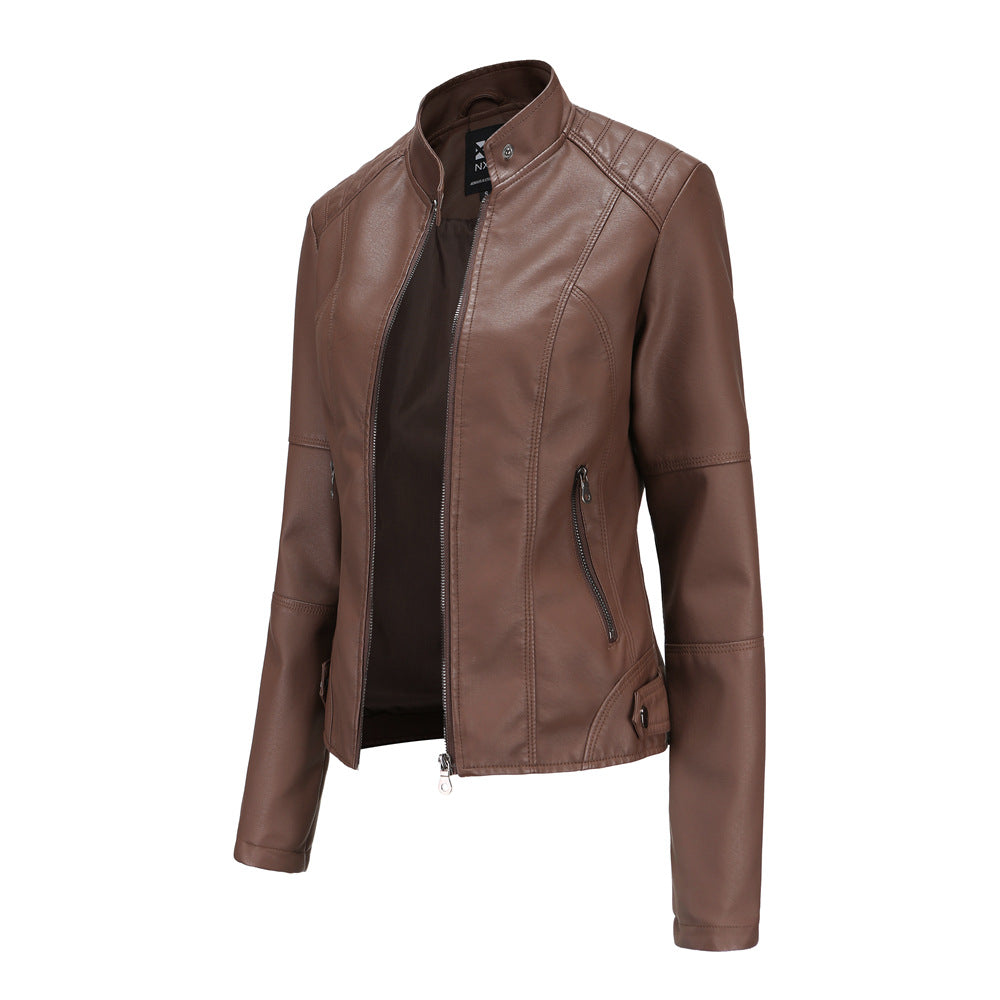 Veste en cuir de motard pour femmes