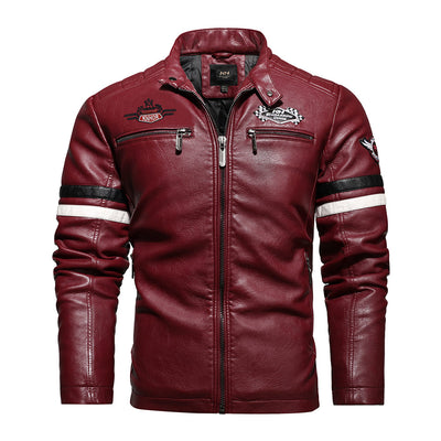 Speed Leather Jacket Motorcycle Badge Jacket