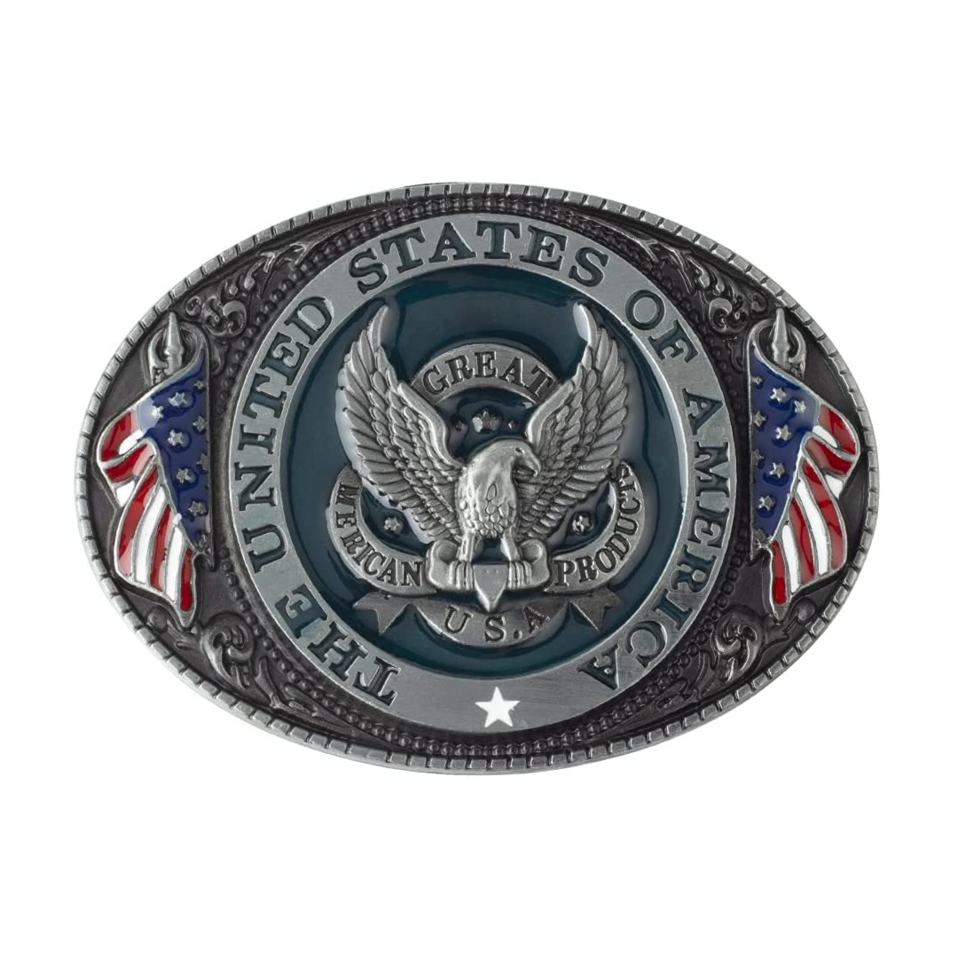 United States of America USA Oval Eagle Belt Buckle