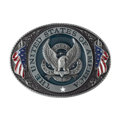 Boucle de ceinture ovale avec aigle des États-Unis d'Amérique