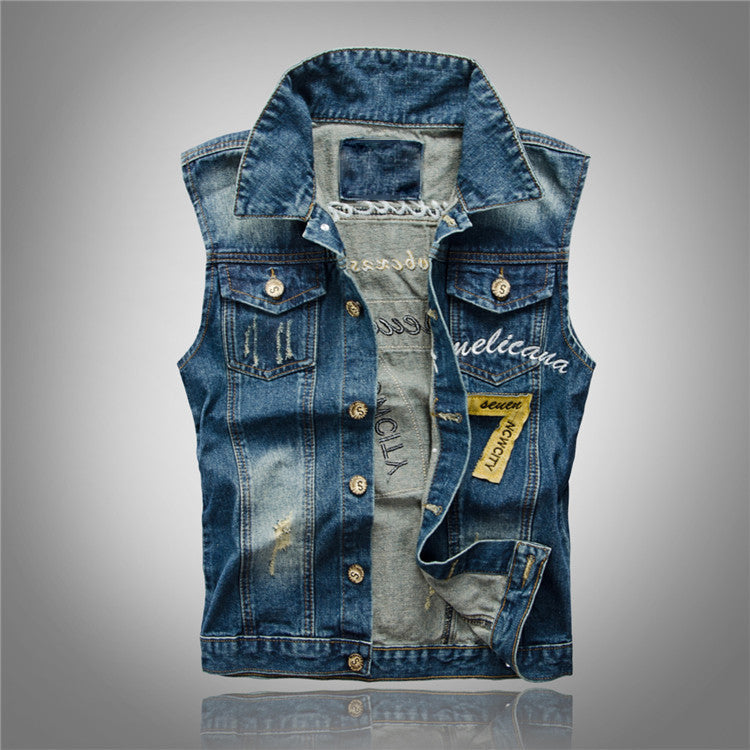 Motorcycle Lucky 7 Denim Vest