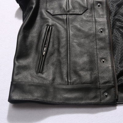 SOA Motorcycle Biker Club Gilet en cuir véritable