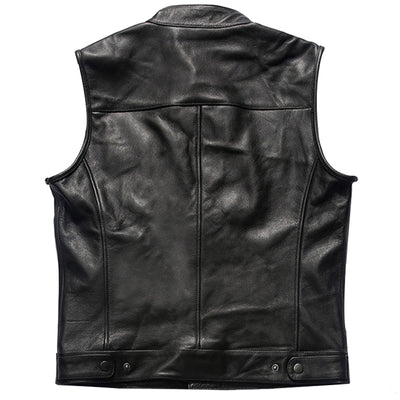 SOA Motorcycle Biker Club Gilet en cuir véritable