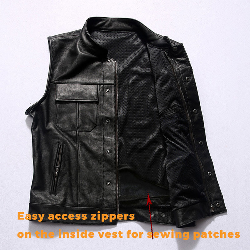 SOA Motorcycle Biker Club Genuine Leather Vest