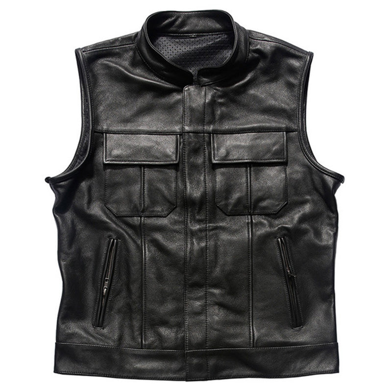 SOA Motorcycle Biker Club Genuine Leather Vest