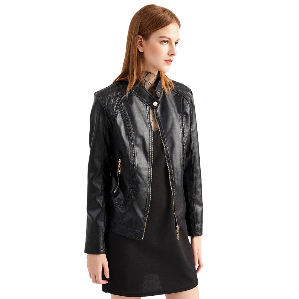 Women's Faux Leather Motorcycle Jacket