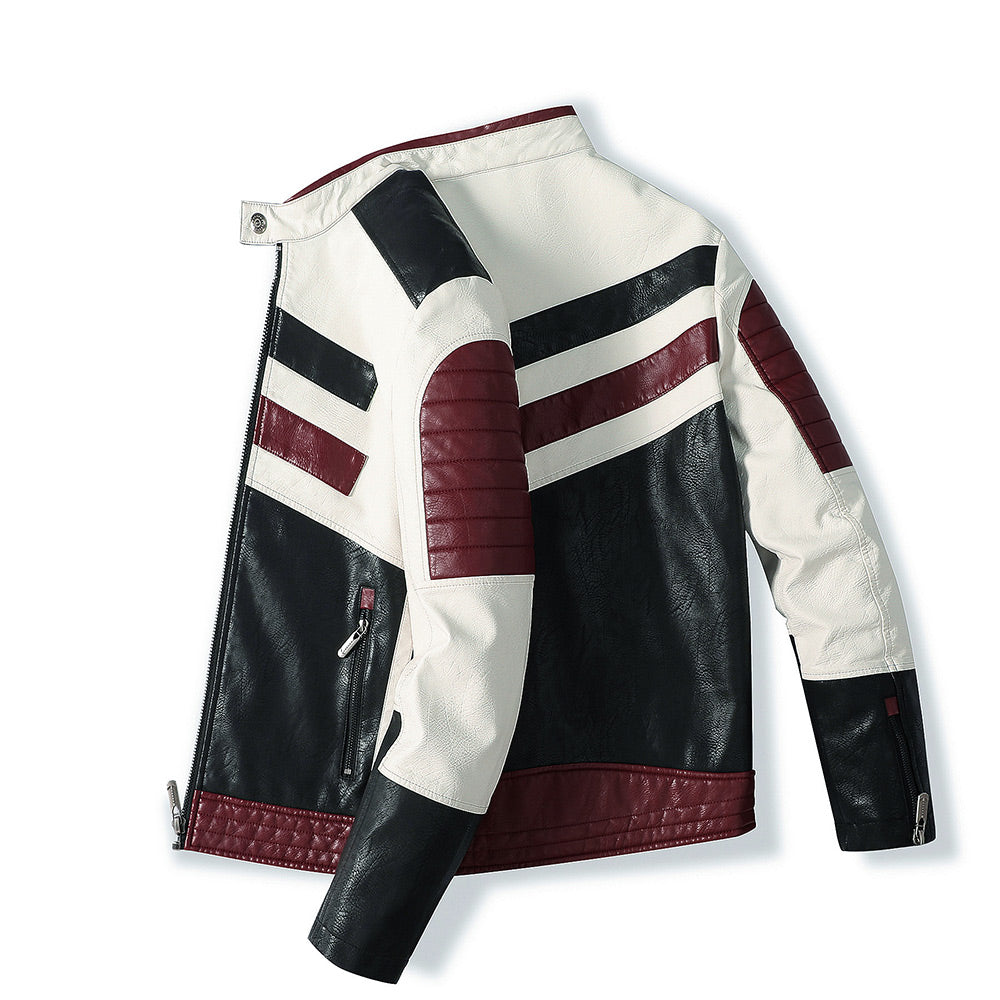 Sporty Leather Jacket Motorcycle Speed Racing Jacket