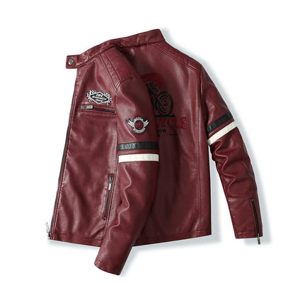 Speed Leather Jacket Motorcycle Badge Jacket