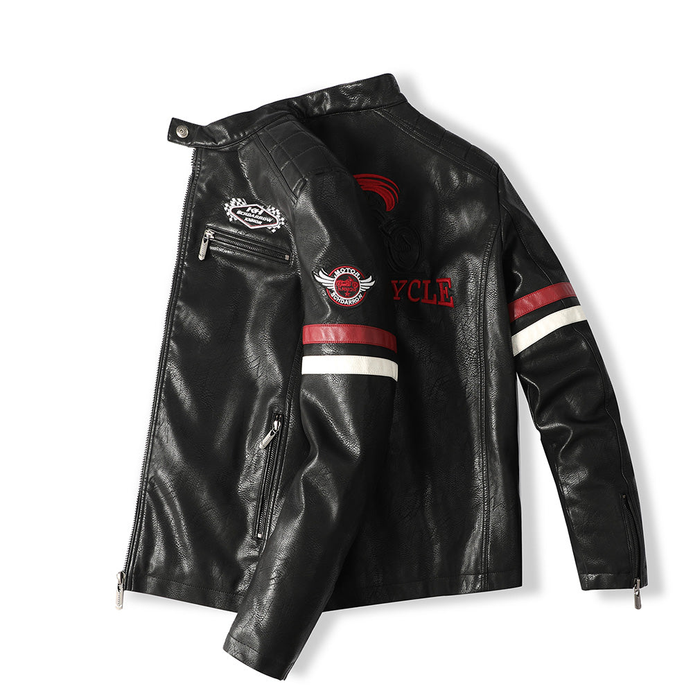 Speed Leather Jacket Motorcycle Badge Jacket