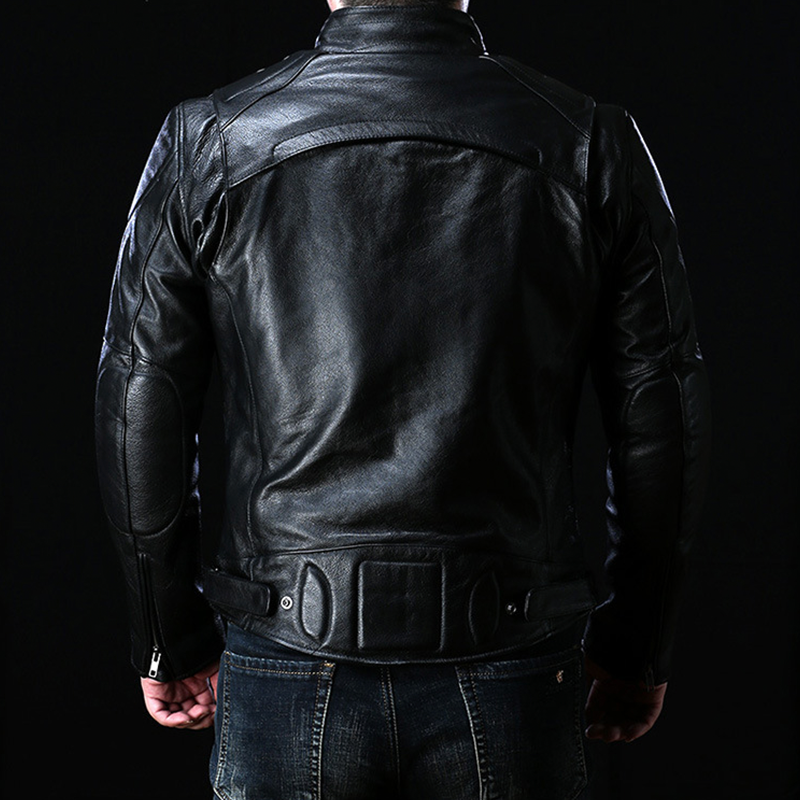 Veste de moto en cuir véritable Biker Forward