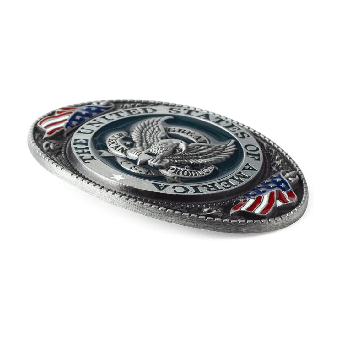 Boucle de ceinture ovale avec aigle des États-Unis d'Amérique