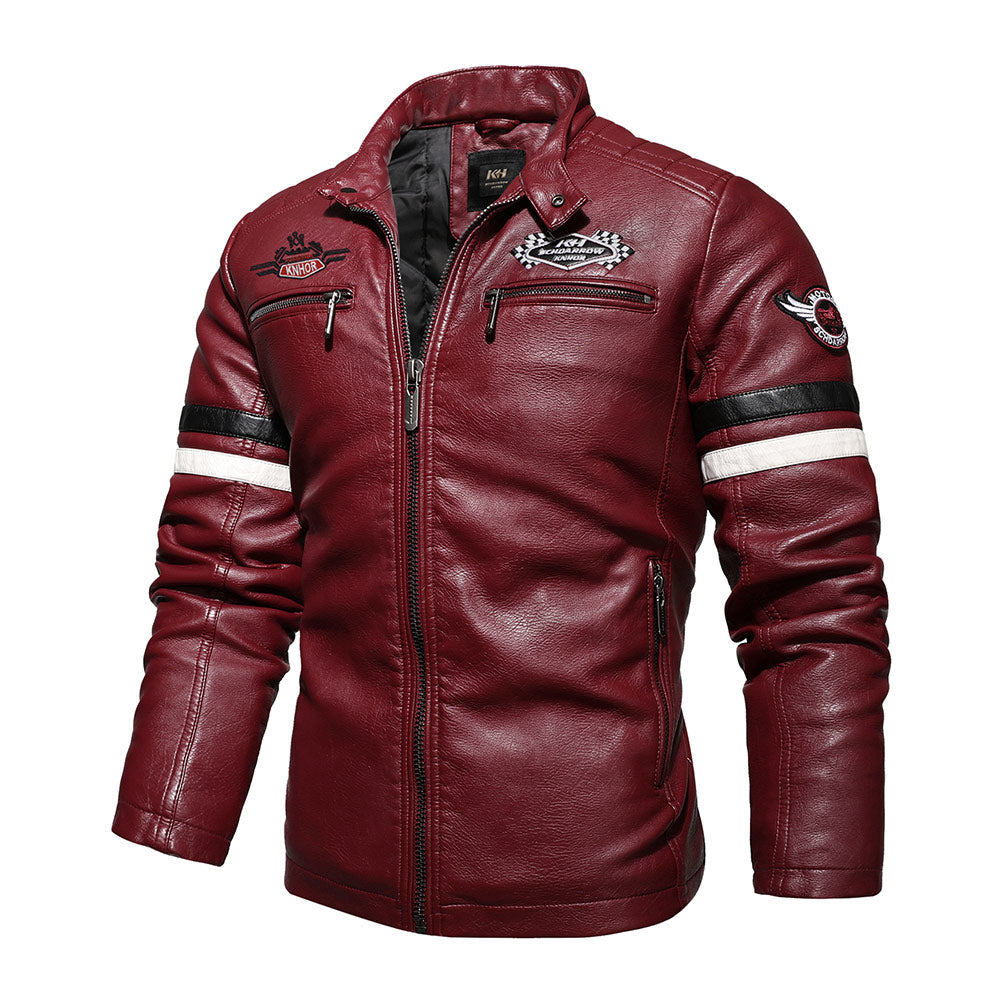 Speed Leather Jacket Motorcycle Badge Jacket