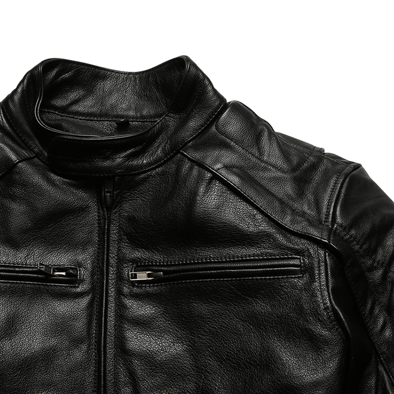 Veste de moto en cuir véritable Biker Forward