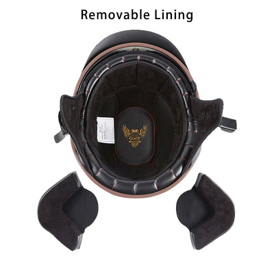 Casque de moto vintage demi-visage noir mat