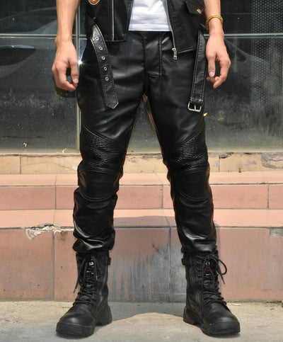 Motorcycle Leather Pants With Protection Gear