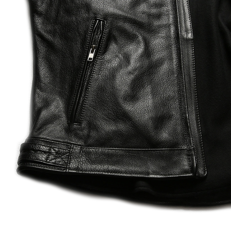 Veste de moto en cuir véritable Biker Forward