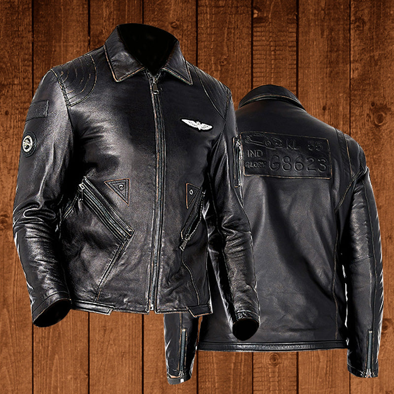 Eagle CM1 Veste de moto en cuir véritable pour homme