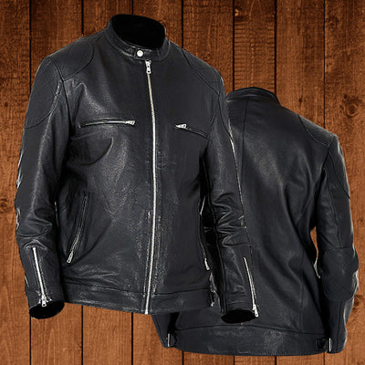 Veste en cuir véritable Eagle CM2 pour hommes 