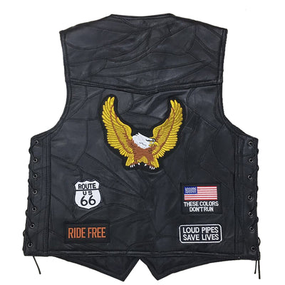 Gilet en cuir Golden Hawk Ride Free