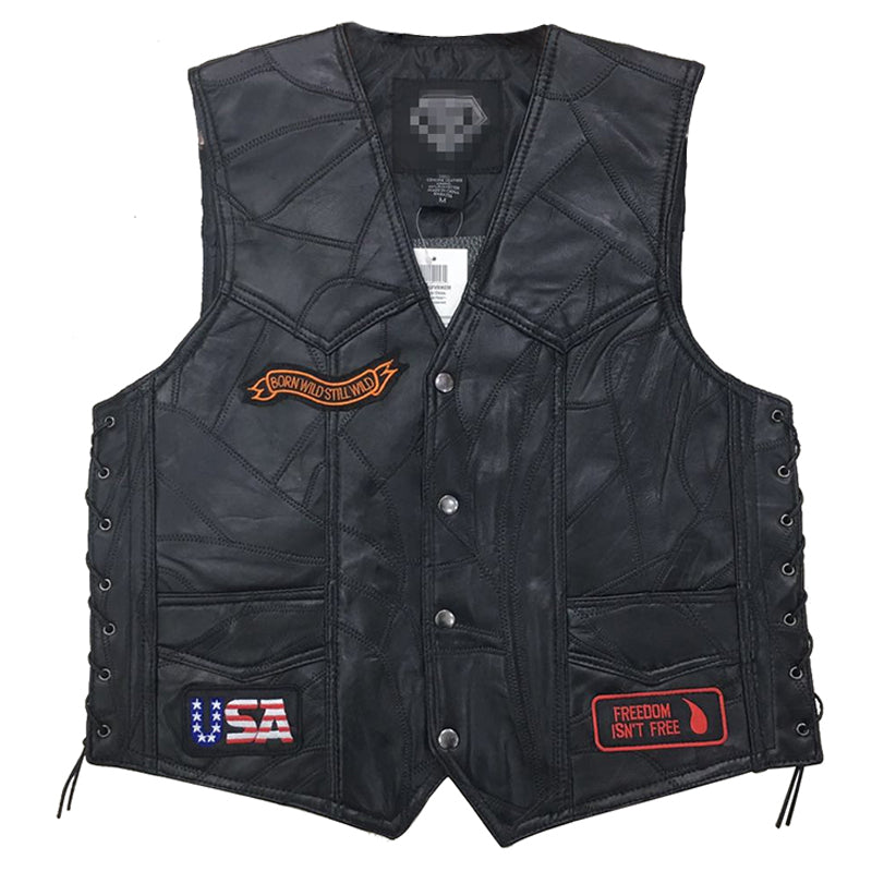 Golden Hawk Ride Free Leather Vest