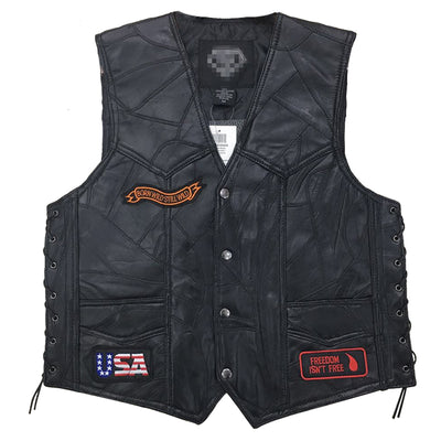 Gilet en cuir Golden Hawk Ride Free