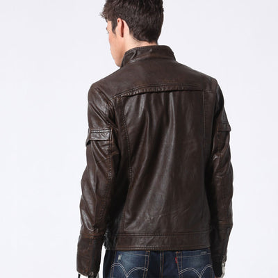 Biker Forward Leather Chopper Jacket