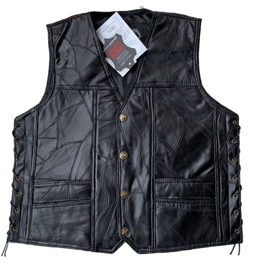 Gilet en cuir vintage pour hommes 