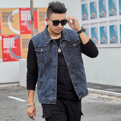 Gilet en jean grande taille pour hommes 经常缺货 下架