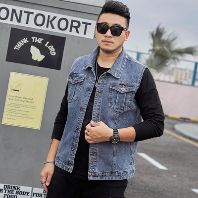 Gilet en jean grande taille pour hommes 经常缺货 下架