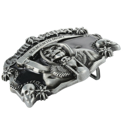 Grim Reaper Memento Mori Skull Belt Buckle