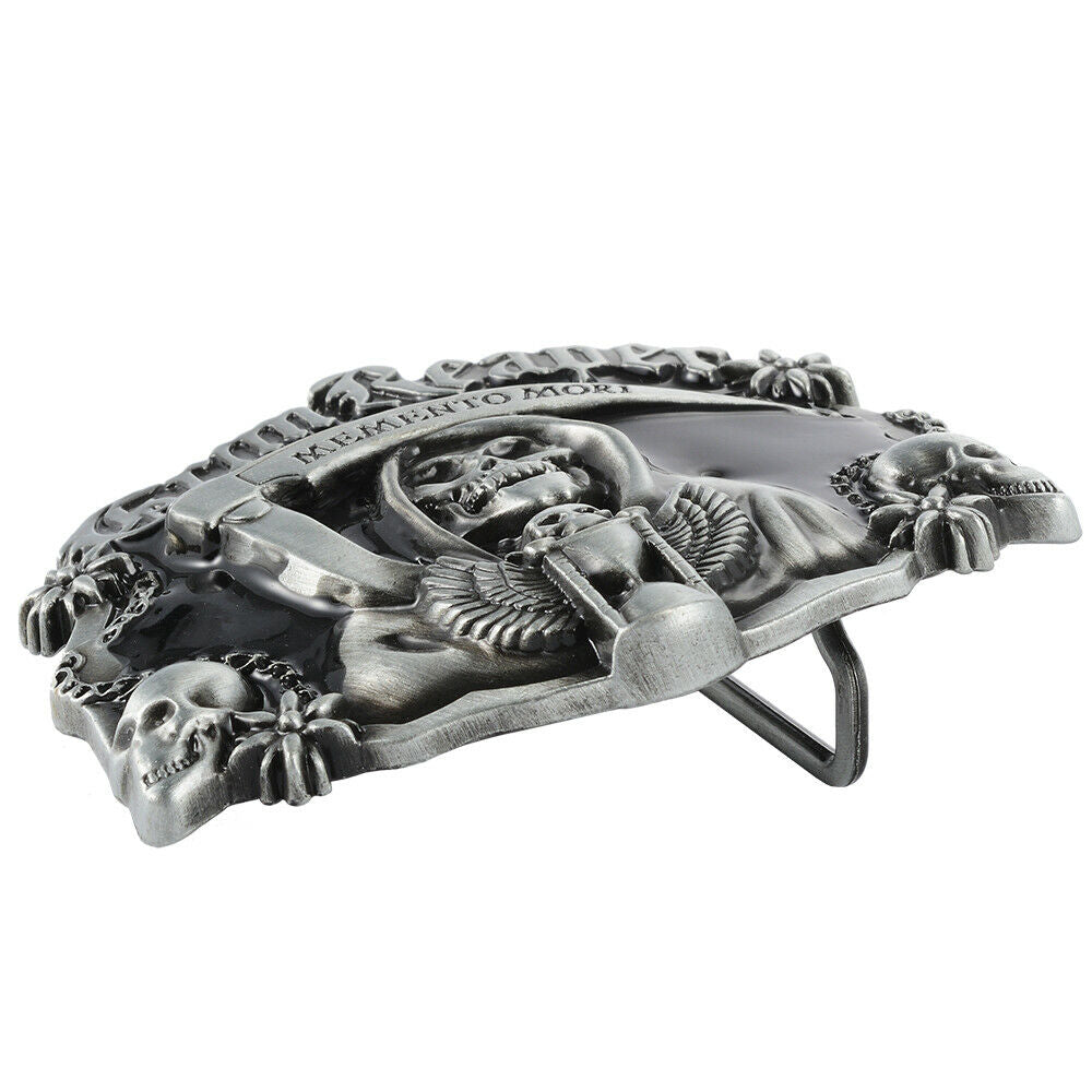 Boucle de ceinture crâne Grim Reaper Memento Mori