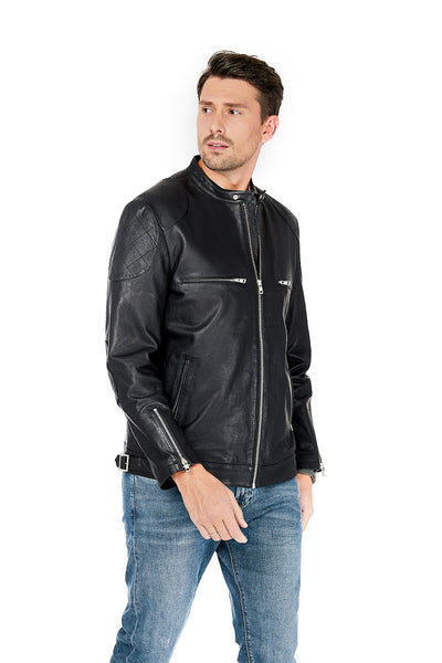 Veste en cuir véritable Eagle CM2 pour hommes 