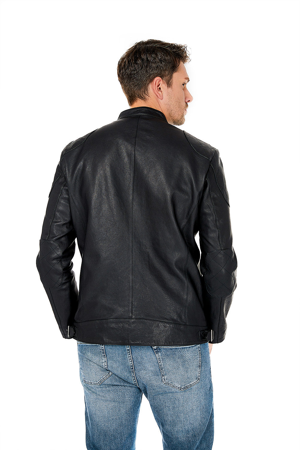 Veste en cuir véritable Eagle CM2 pour hommes 